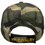 1st Cavalry Trucker Cap - Black and Camo