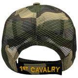 1st Cavalry Trucker Cap - Black and Camo