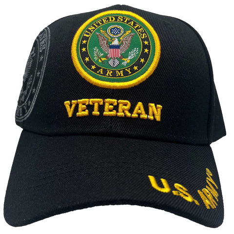 Army Veteran Ball Cap - Black