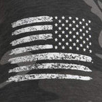 Distressed U.S. Flag T-Shirt Black Camo