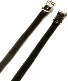 Black Leather Spur Straps w/ Silver Buckle